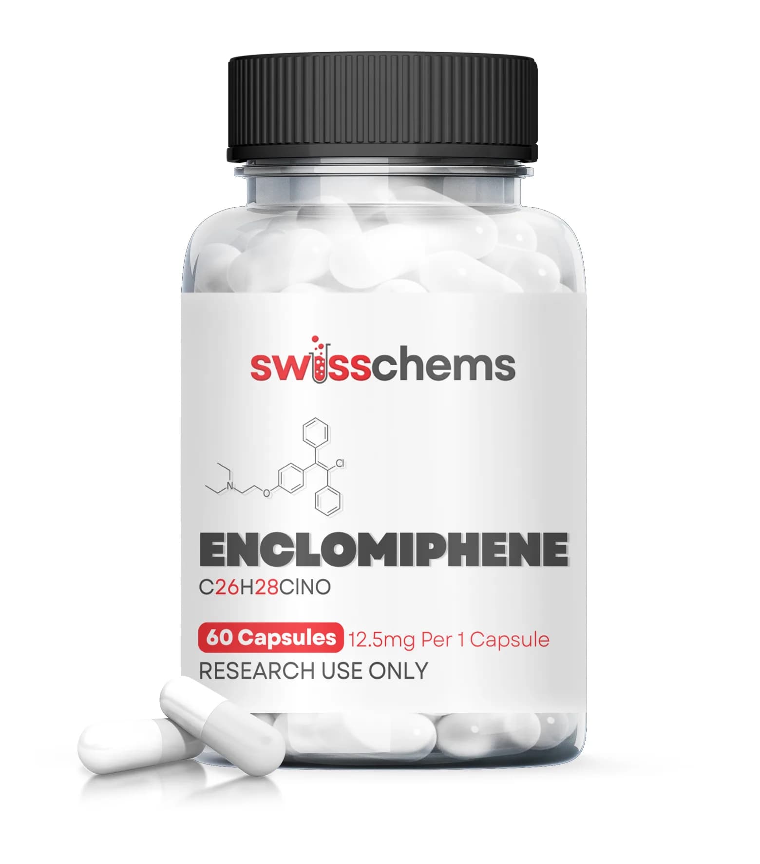 Enclomiphene, 12.5 mg, 60 Capsules by Swisschem