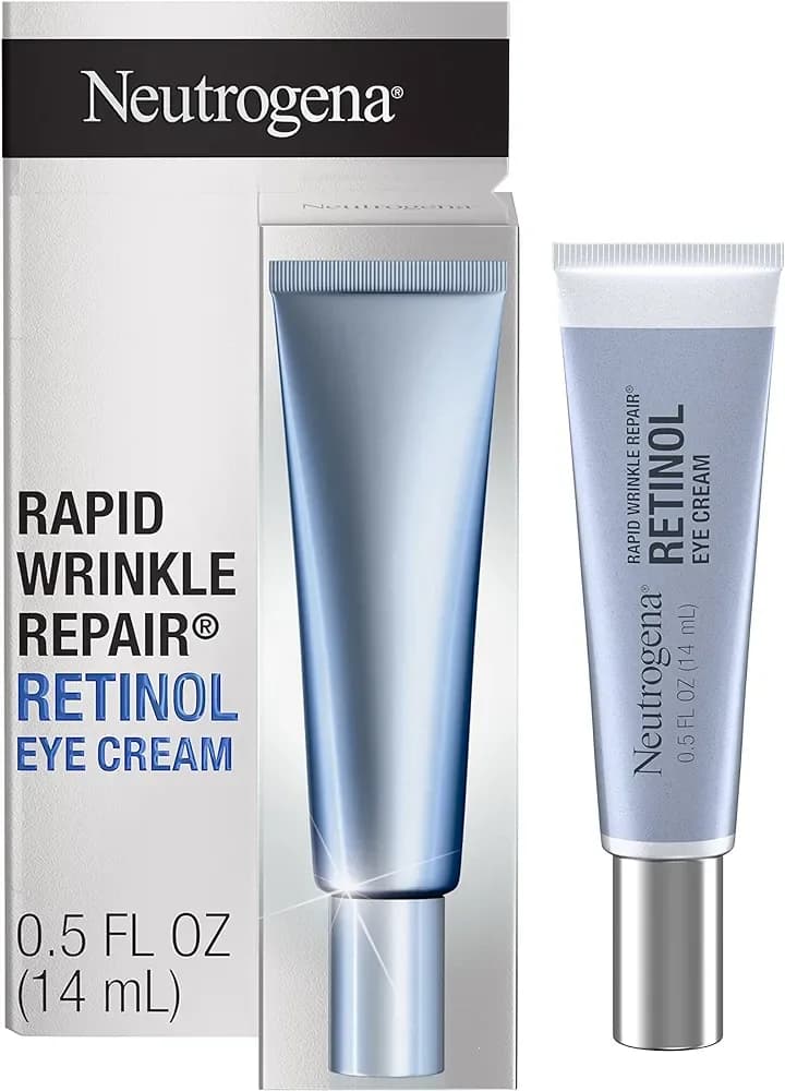 Neutrogena Rapid Wrinkle Repair Retinol Eye Cream for Dark Circles, Daily Anti-Aging Under Eye Cream with Retinol & Hyaluronic Acid to Fight Fine Lines, Wrinkles, & Dark Spots, 0.5 fl. oz
