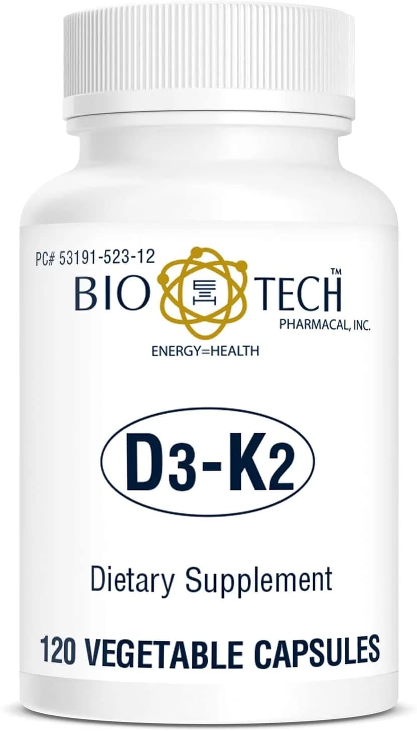 Bio-Tech Vitamin D3 and K2 D3 & 100, 10000 IU, 120 Veg Capsules