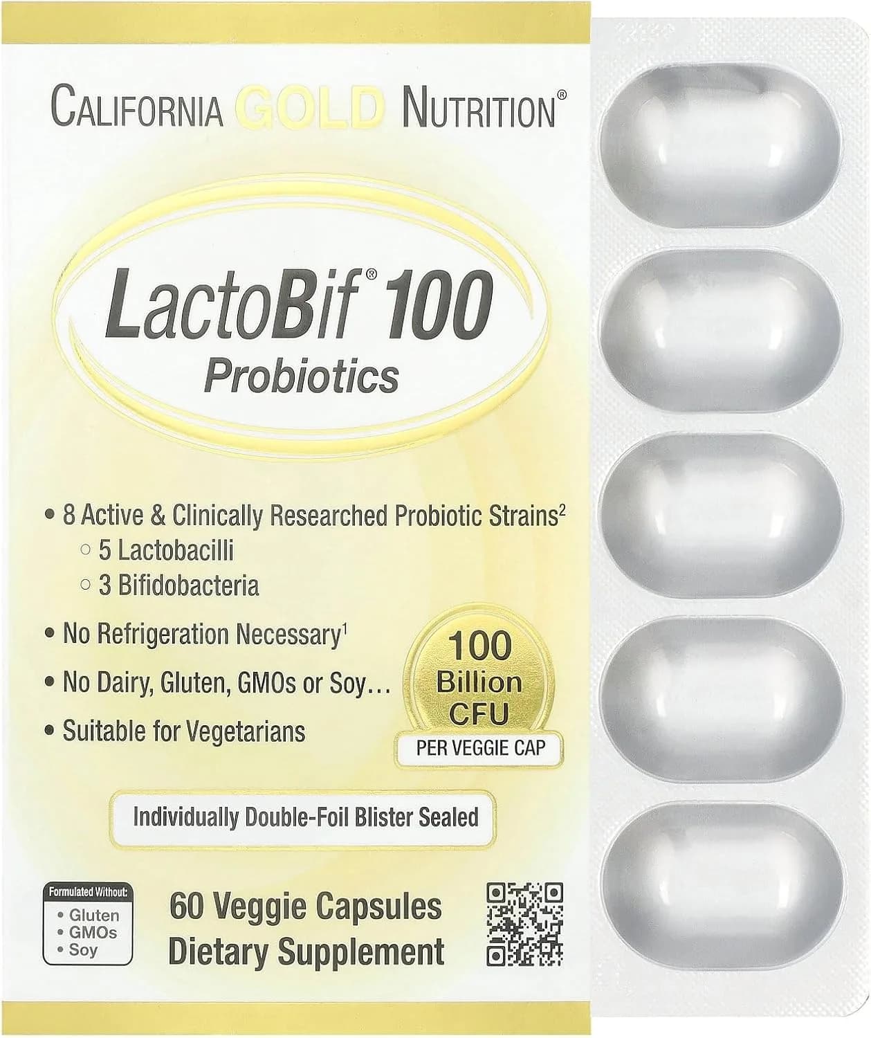 LactoBif®, 100 billion CFU, 60 Veg Capsules by California Gold Nutrition