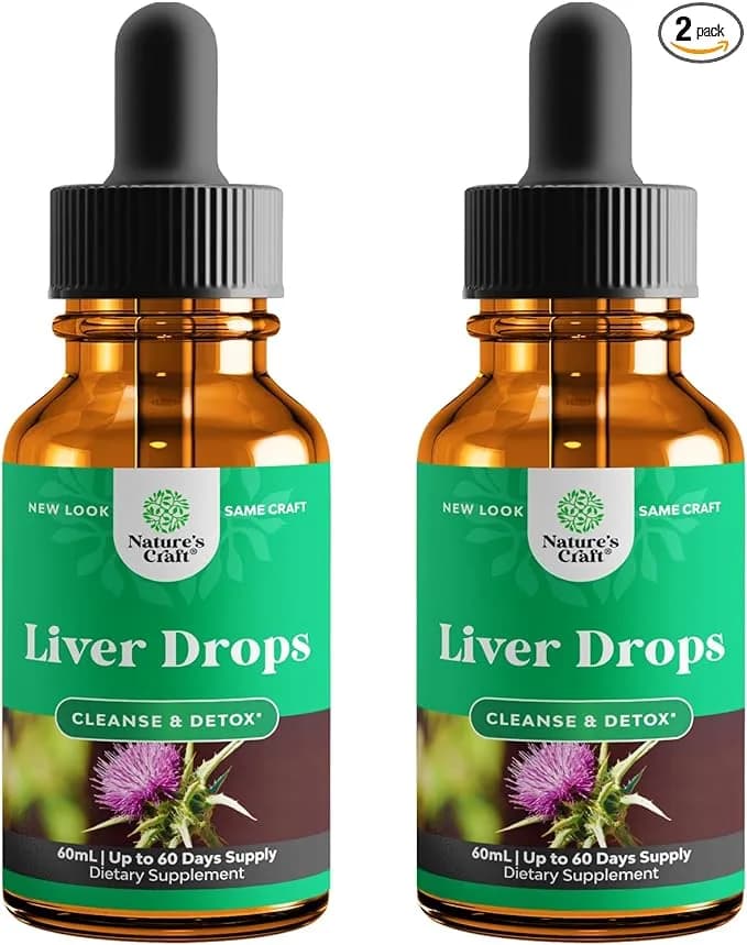 Liver Support Milk Thistle Tincture - Herbal Milk Thistle Liquid Blend with Astragalus Root for Liver Detox Cleanse & Repair - Liver Cleanse Detox Drops with Shiitake Maitake & Cordyceps (2 Pack)