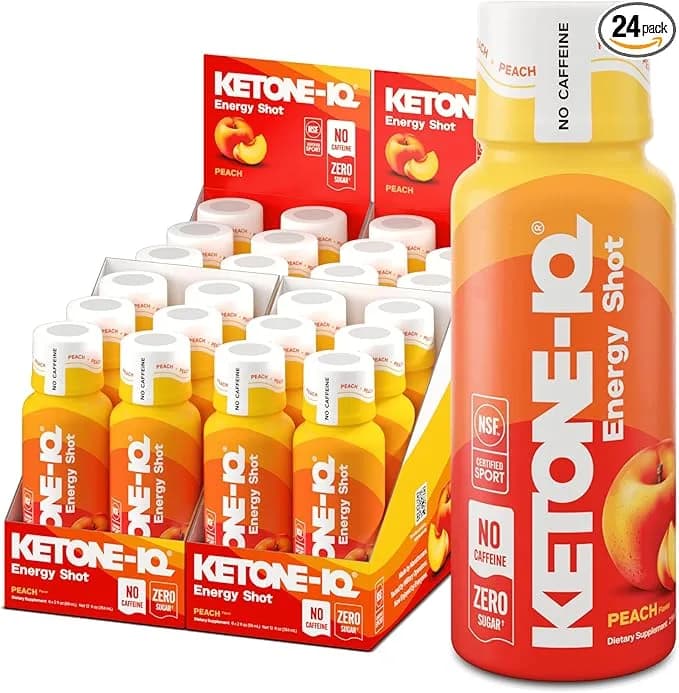 Ketone-IQ No Caffeine Performance Energy Shots 24 Pack, 10 g