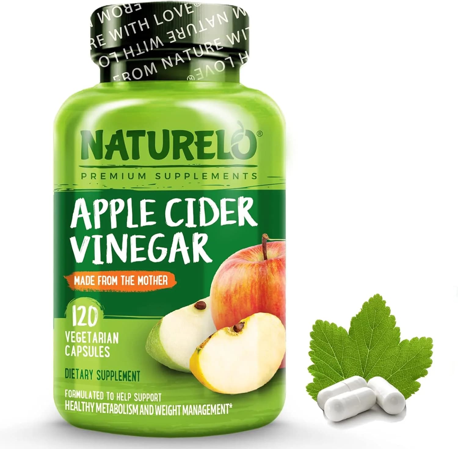 NATURELO, Apple Cider Vinegar, 120 Capsules