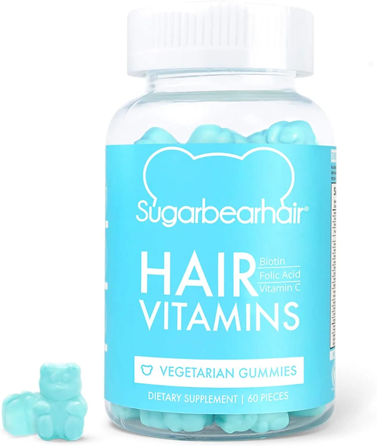 Vegetarian Gummy Hair Vitamins (1 Month Supply) by SugarBearHair