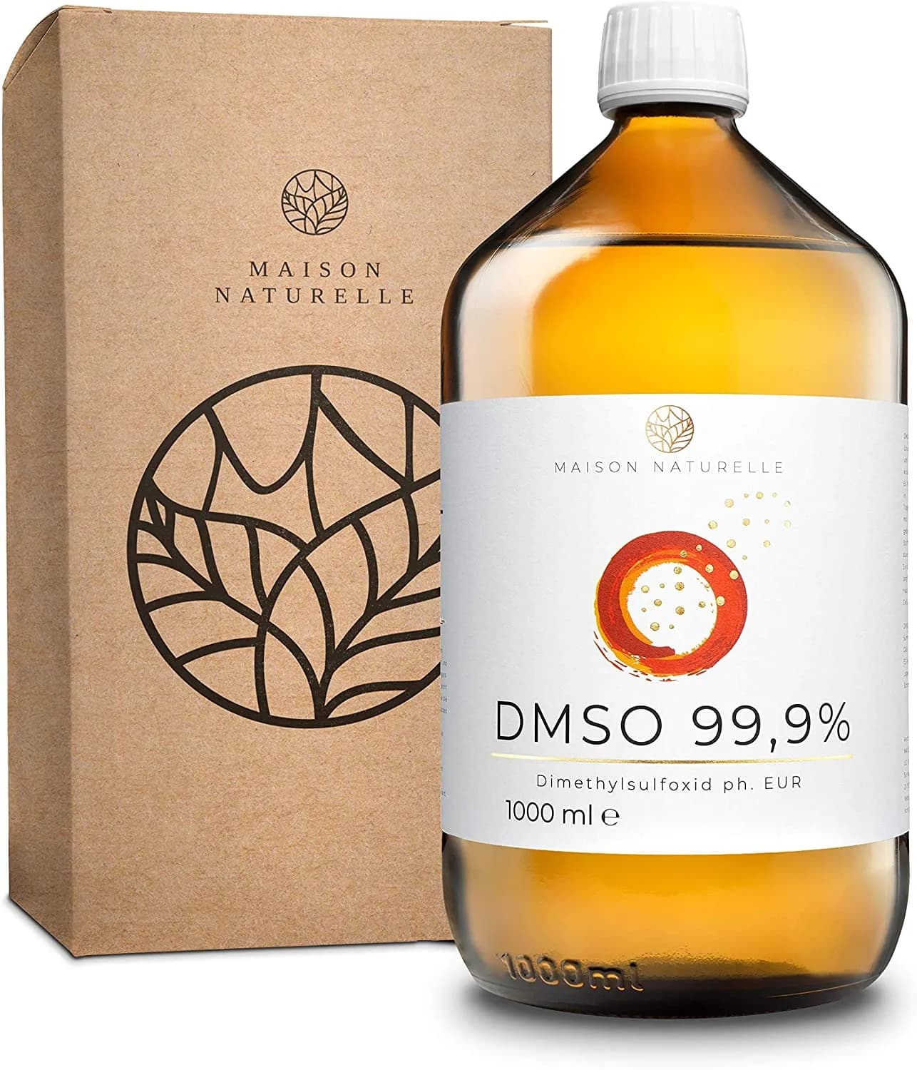 Maison Naturelle ® DMSO (1000 ml) - 99.9% Pharmaceutical Purity - Dymethylsulfoxide pH Undiluted - in Brown Glass Medicine Bottle 1000 ml سائل ثنائى ميثيل سلفوكسيد- 1000مل