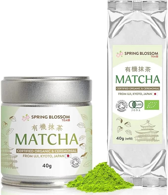 Organic Ceremonial Grade Matcha Uji Japan Set, 80 g by ‎Spring Blossom