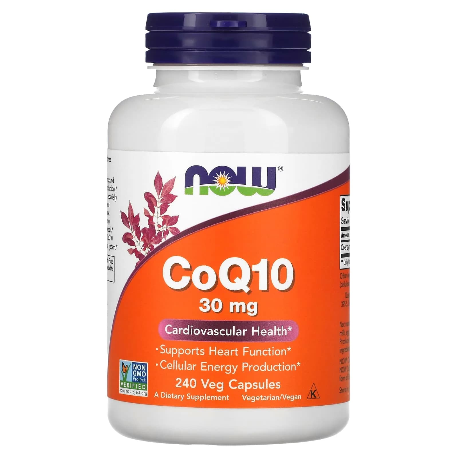 CoQ10 Heart Health & Cellular Energy, 30 mg, 240 Capsules by NOW