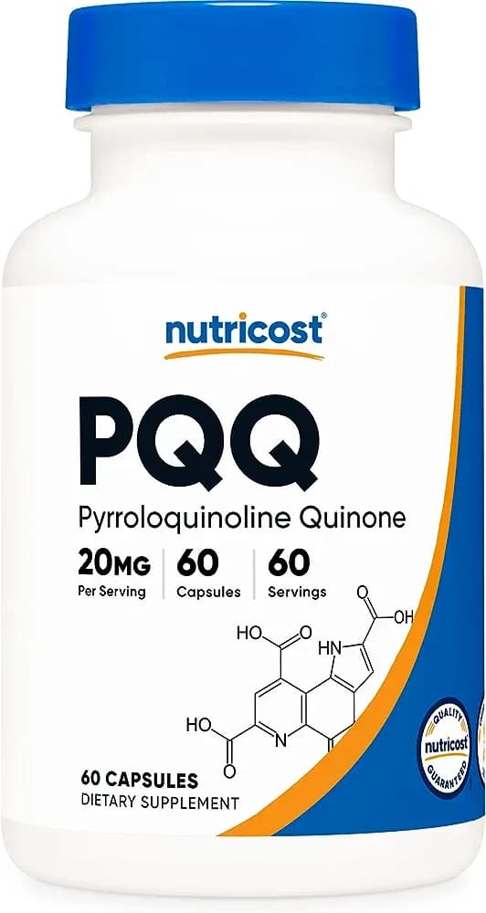 Nutricost PQQ (Pyrroloquinoline Quinone) 20mg, 60 Capsules - Vegetarian Capsules, Non-GMO, Gluten FreeNutricost PQQ (Pyrroloquinoline Quinone) 20mg, 60 Capsules - Vegetarian Capsules, Non-GMO, Gluten Free