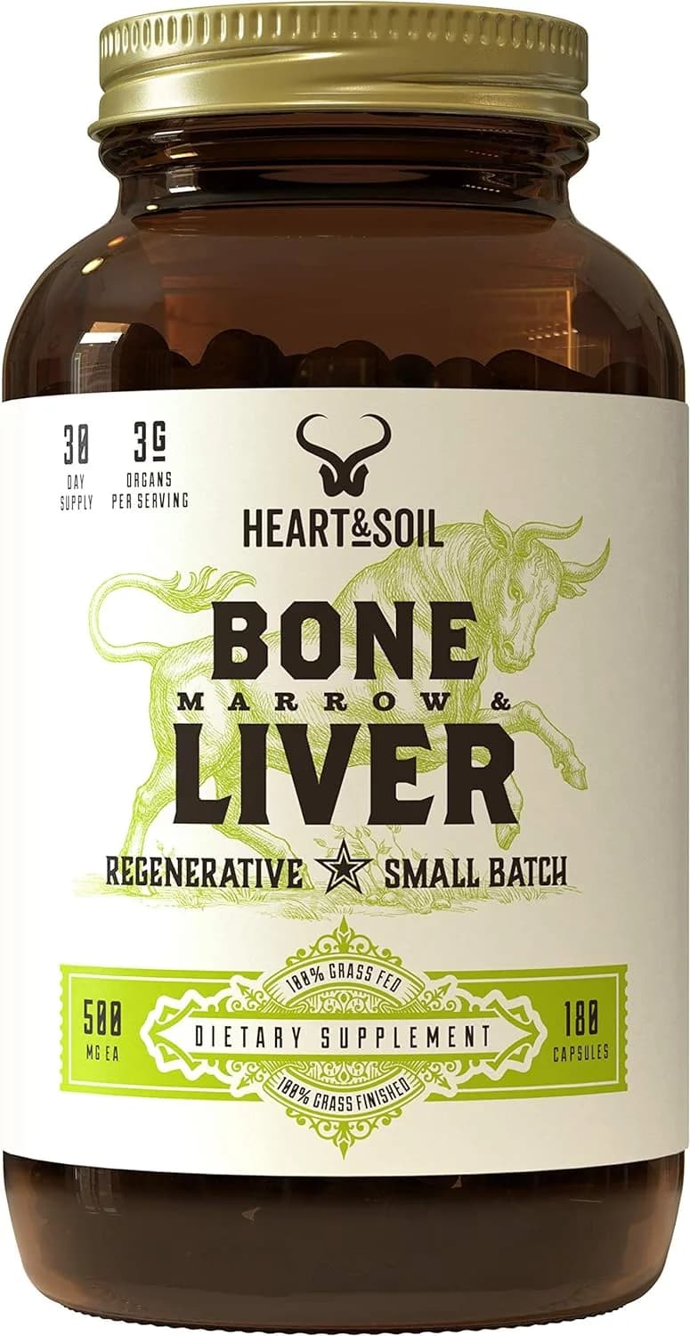 Heart & Soil Grass-Fed Bone Marrow & Liver 180 Capsules