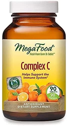 MegaFood Complex C Supports a Healthy Immune System Antioxidant Vitamin C 90 Tablets ميجا فود ، فيتامين ج مركب النباتى ، لدعم صحة الجهاز المناعى ومضاد للأكسدة ، 90 حباية