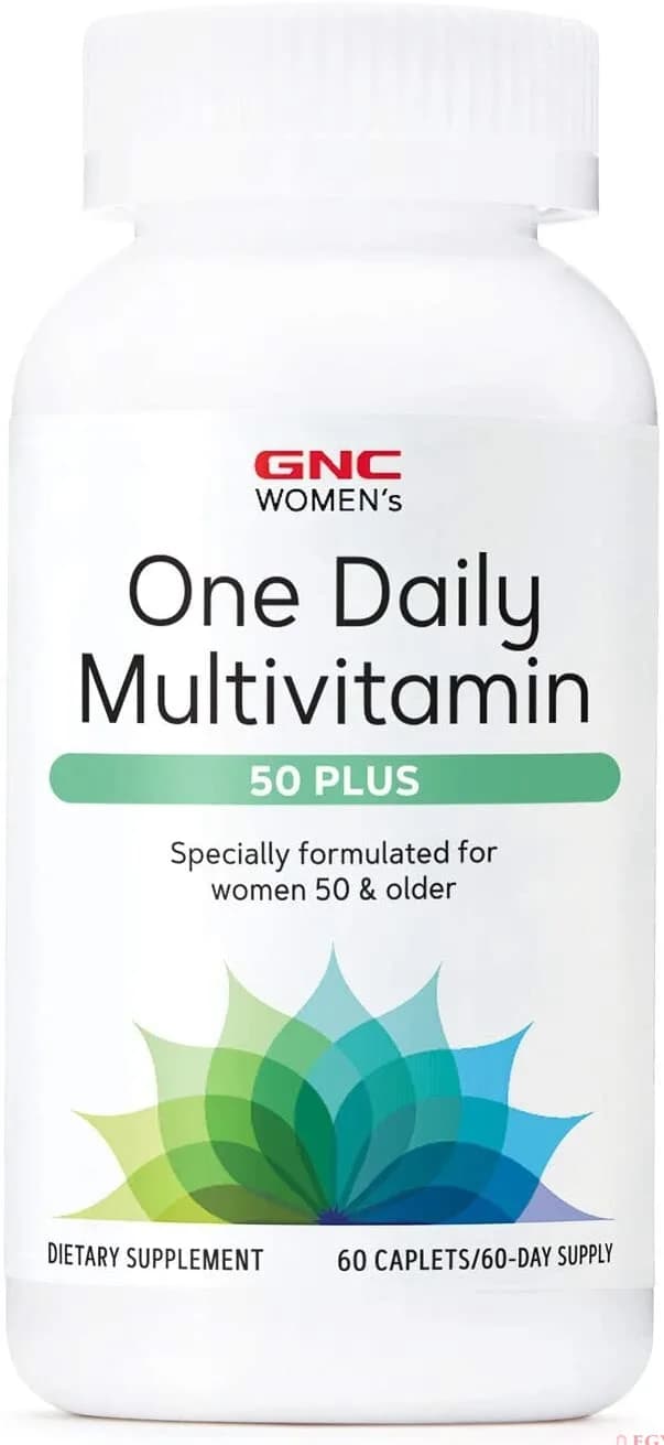 GNC Women's One Daily Multivitamin 50 Plus, 60 Caplets, Supports Women's Health Over 50 فيتامينات متعددة ، لتحسين صحة النساء فوق ال50 عام ، 60 كبسولة