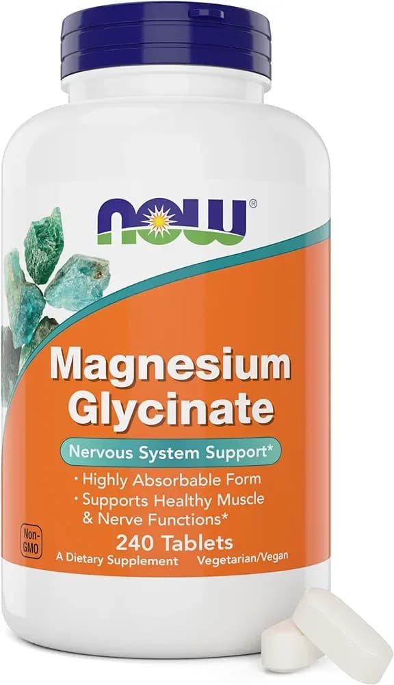 Magnesium Glycinate Supports Muscle & Nerve Function, 240 Capsules by NOW