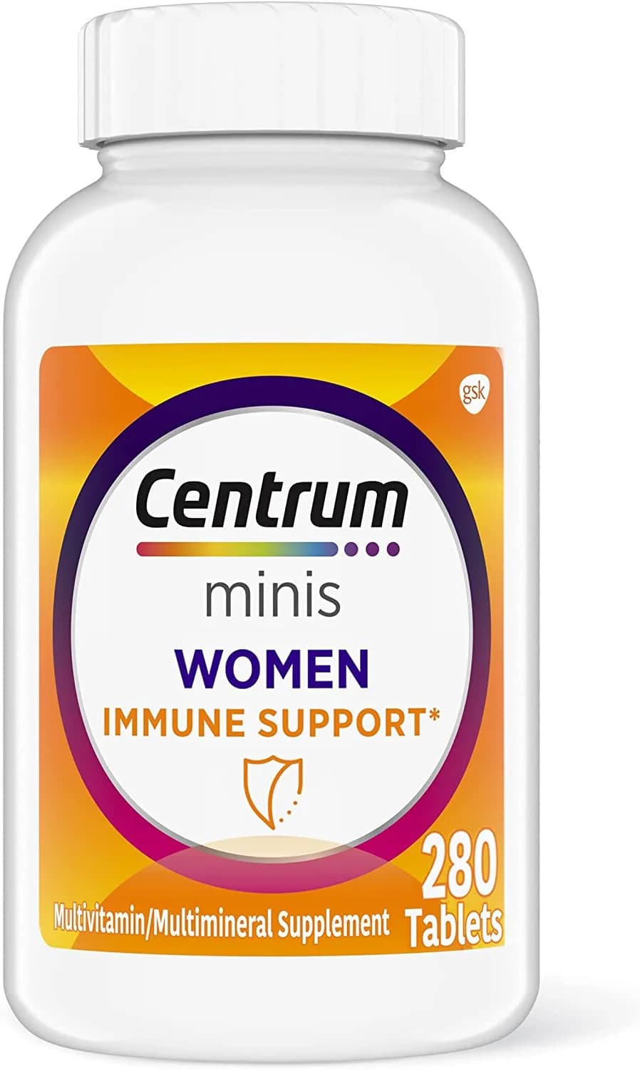 Centrum Minis Women's Daily Multivitamin for Immune Support with Zinc and Vitamin C, 280 Mini Tablets, 140 Day Supply فيتامينات متعددة الاستخدام اليومي للنساء من سنتروم ميني مع الزنك و فيتامين سي لدعم المناعة 280 قرص صغير تكفي لمدة 140 يوم