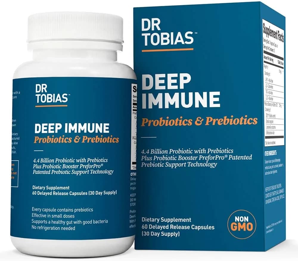 Deep Immune Probiotics & Prebiotics, 4.4 billion CFU, 60 Capsules by Dr Tobias