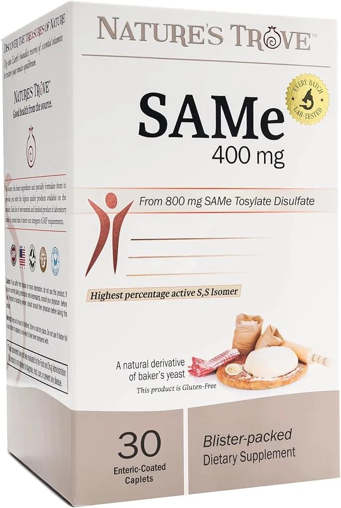 SAM-e 30 Enteric Coated Caplets, 400 mg by Nature’s Trove