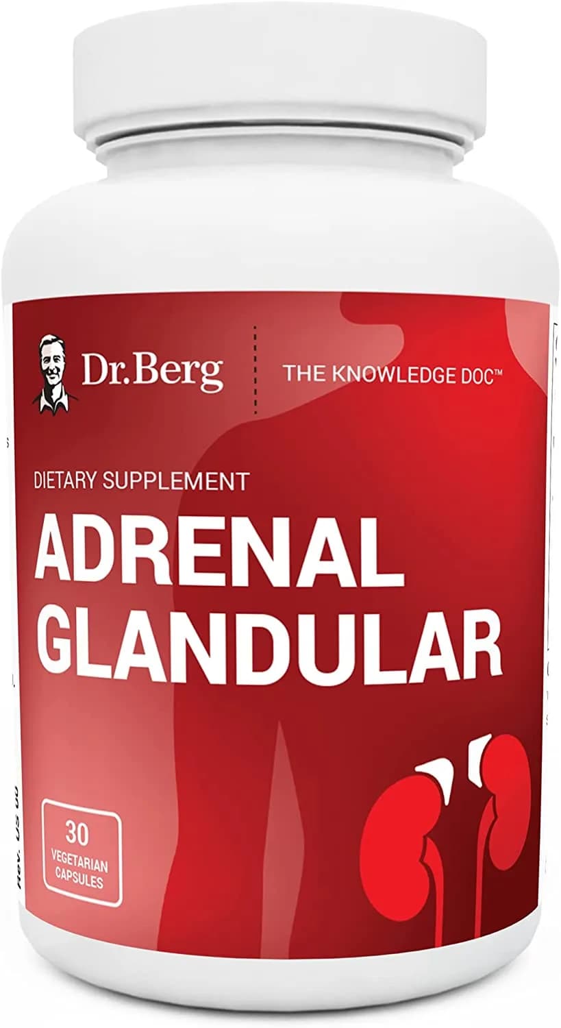 Adrenal Glandular Premium Grass-Fed Adrenal Support, 60 Capsules by Dr Berg's