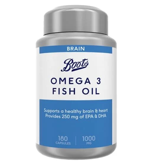 Omega 3 Fish Oil (6 month supply), 1000 mg, 180 Capsules by Boots