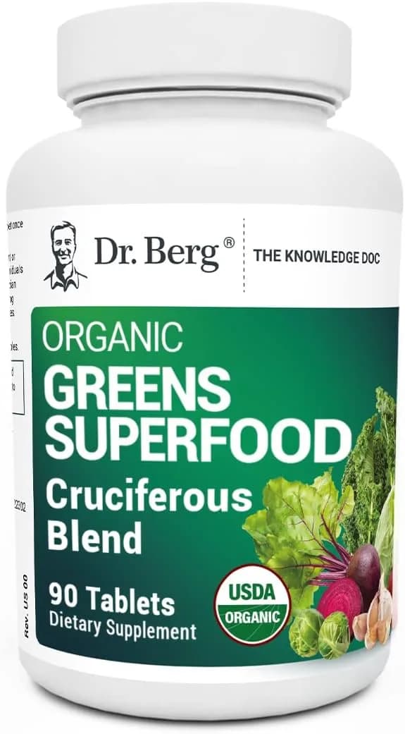 Dr Berg's Greens Superfood Organic Cruciferous Vegetable, 90 Tablets by Dr Berg's