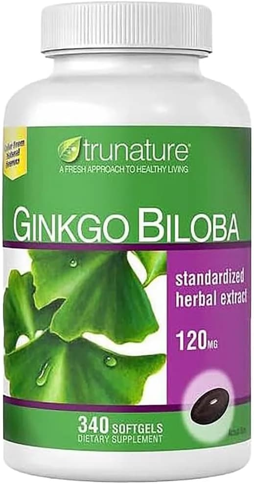Trunature Ginkgo Biloba Standardized Herbal Extract 120mg, 340 Softgels