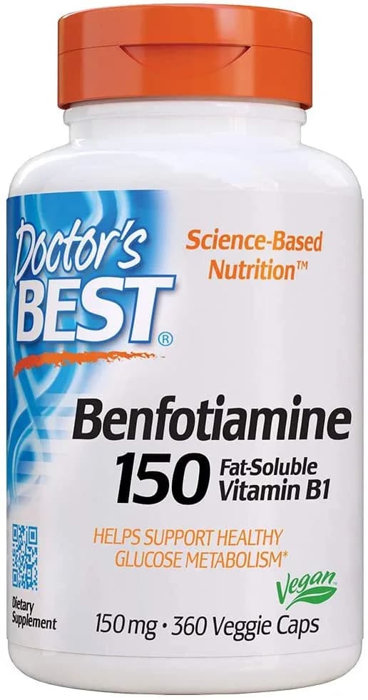 Benfotiamine Helps Maintain Blood Sugar Levels, 150 mg, 360 Capsules by Doctor's Best