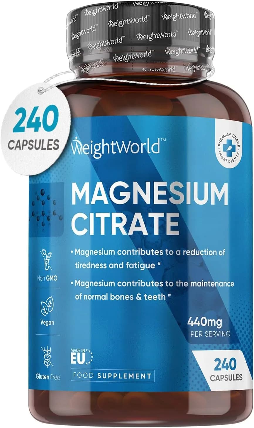 WeightWorld High Strength Magnesium Citrate 1480mg | 240 Capsules