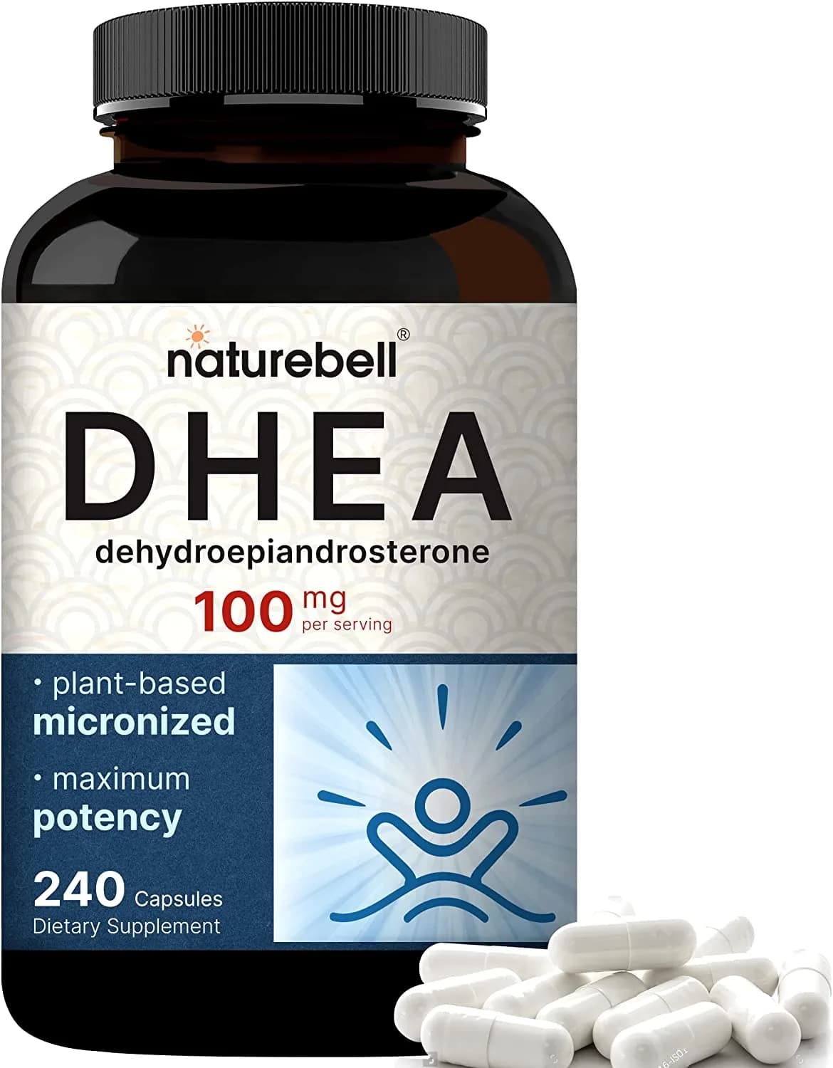 Naturebell Maximum Strength DHEA 100mg, Supports Energy Level, Metabolism, Stamina for Men and Women,240 Capsules