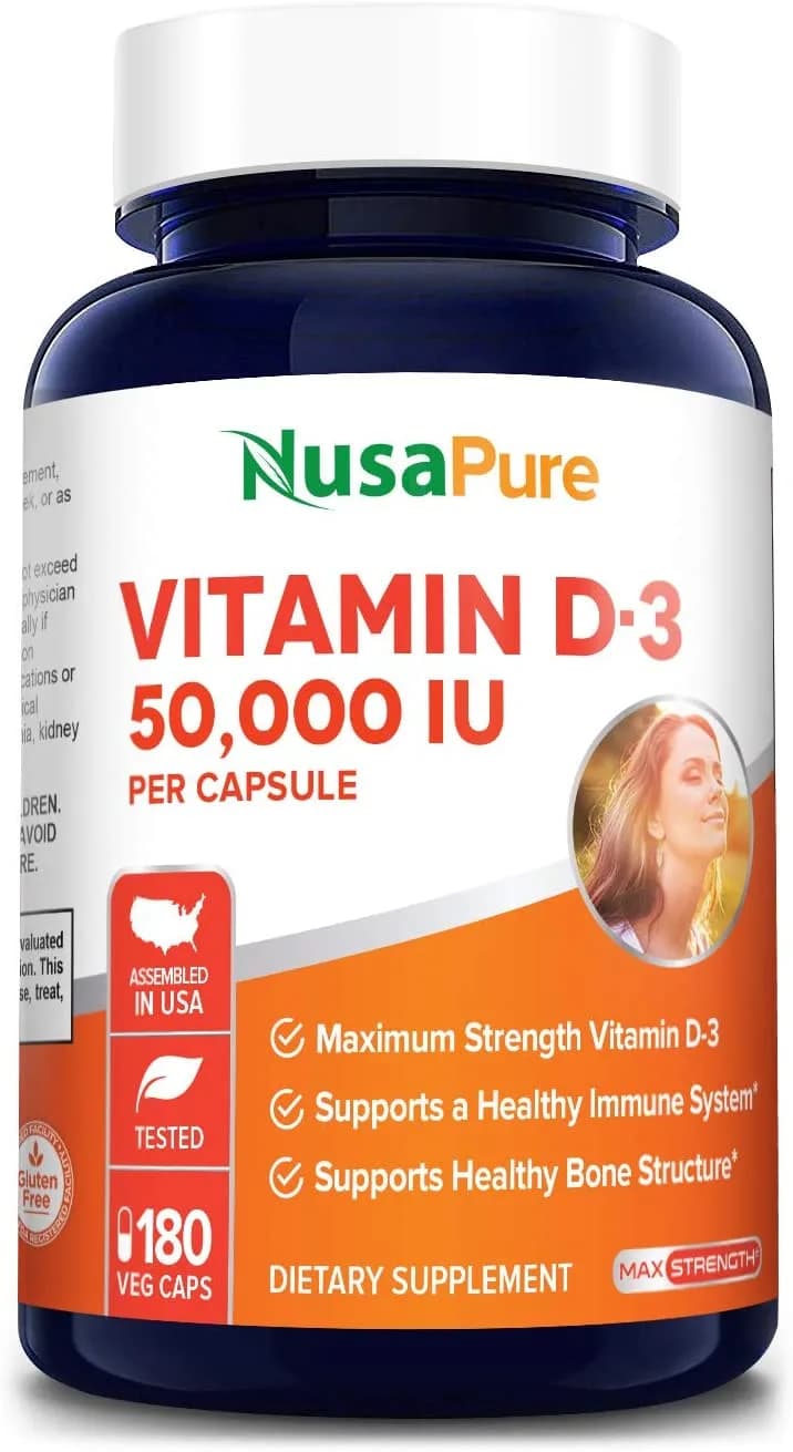 Vitamin D3 Veggie, 50000 IU, 180 Capsules by Nusapure