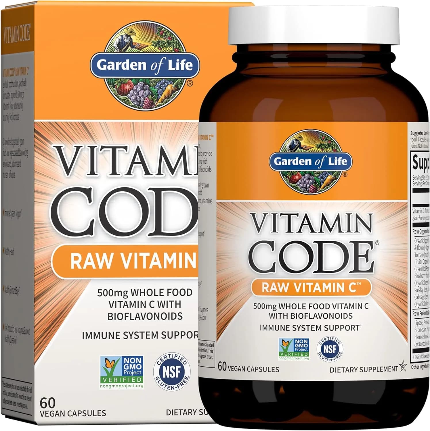 Garden of Life Whole Food Raw Vitamin C Garden, 500 mg, 60 Capsules by Garden of Life