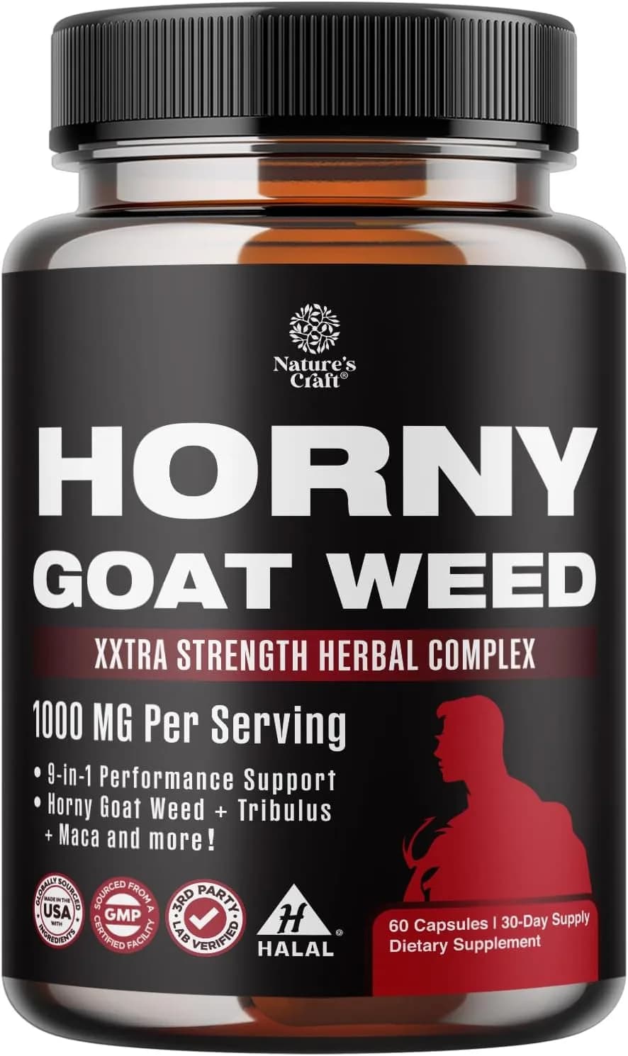 Natures Craft Horny Goat Weed Extract, 60 Capsules