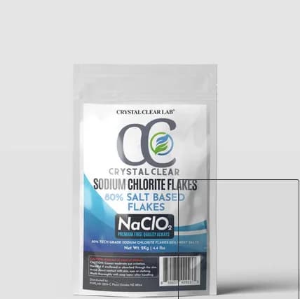 CRYSTAL CLEAR, Sodium Chlorite Chlorinated Powder Flakes 80%
