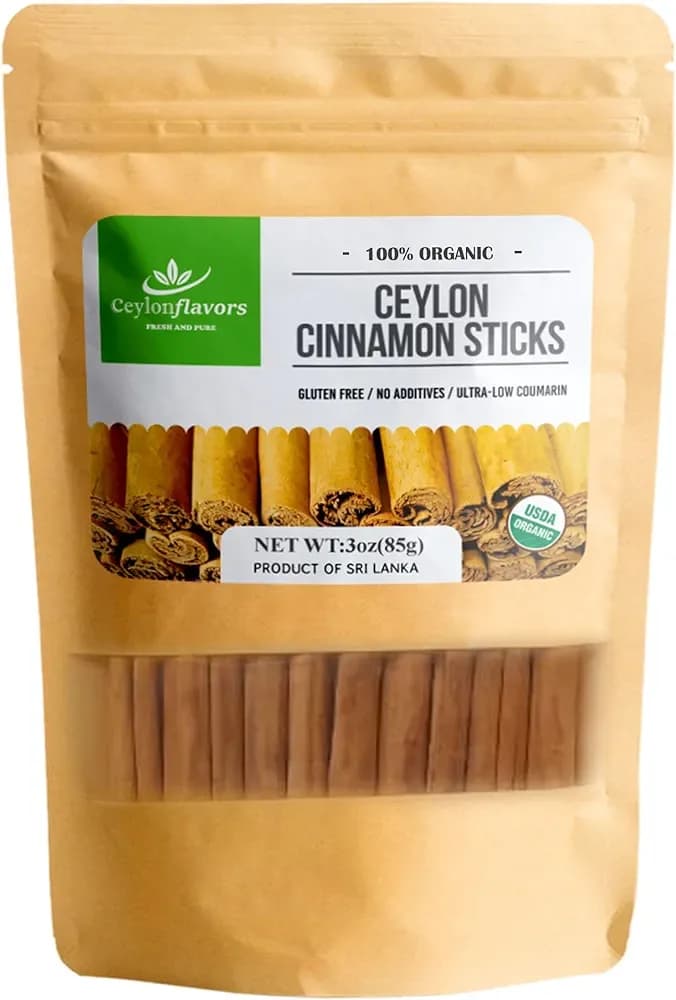 Organic Ceylon Cinnamon Sticks | Fresh & Pure from Sri Lanka | 3 oz