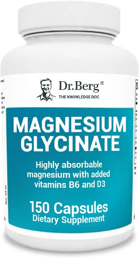 Dr. Berg Magnesium Glycinate | Premium Sleep & Stress Support | 150 Capsules