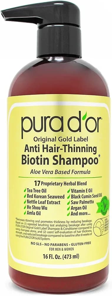 PURA D'OR Gold Label Anti-Thinning Shampoo with Biotin