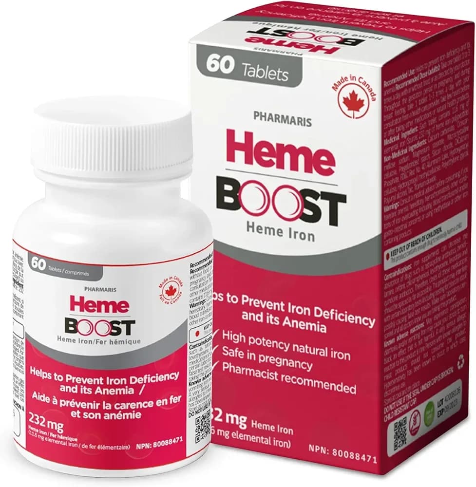  Hemeboost Heme Iron Supplement | 11.6mg | High Absorption | 60 Tablets