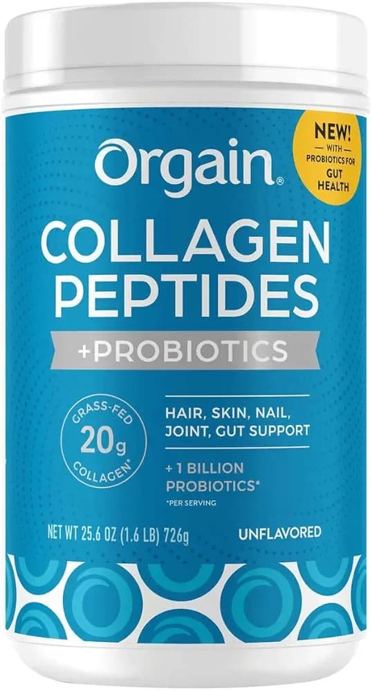 Orgain Collagen Peptides + Probiotics Unflavored, 1.6 lb