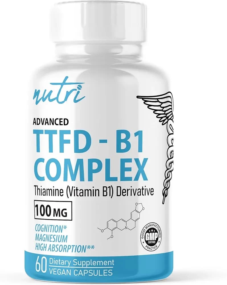 TTFD Thiamine B1 Supplement, 100 mg, 60 Servings by Nature's Fusions