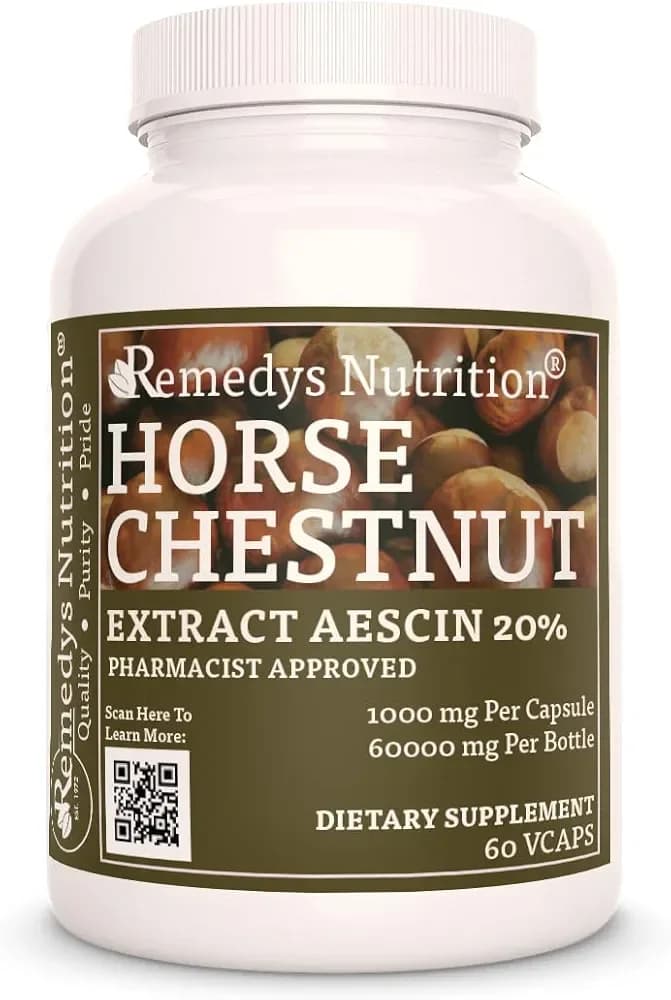 Remedy's Nutrition Horse Chestnut Extract | 1000mg | 60 Vegan Capsules