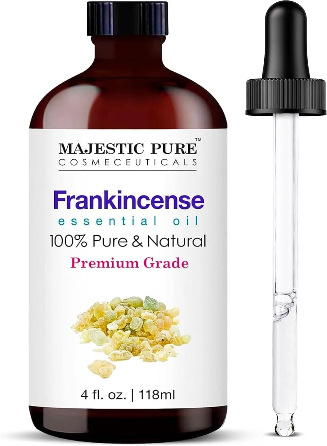 Majestic Pure Frankincense Essential Oil with Glass Dropper - Huge 4 Fl Oz