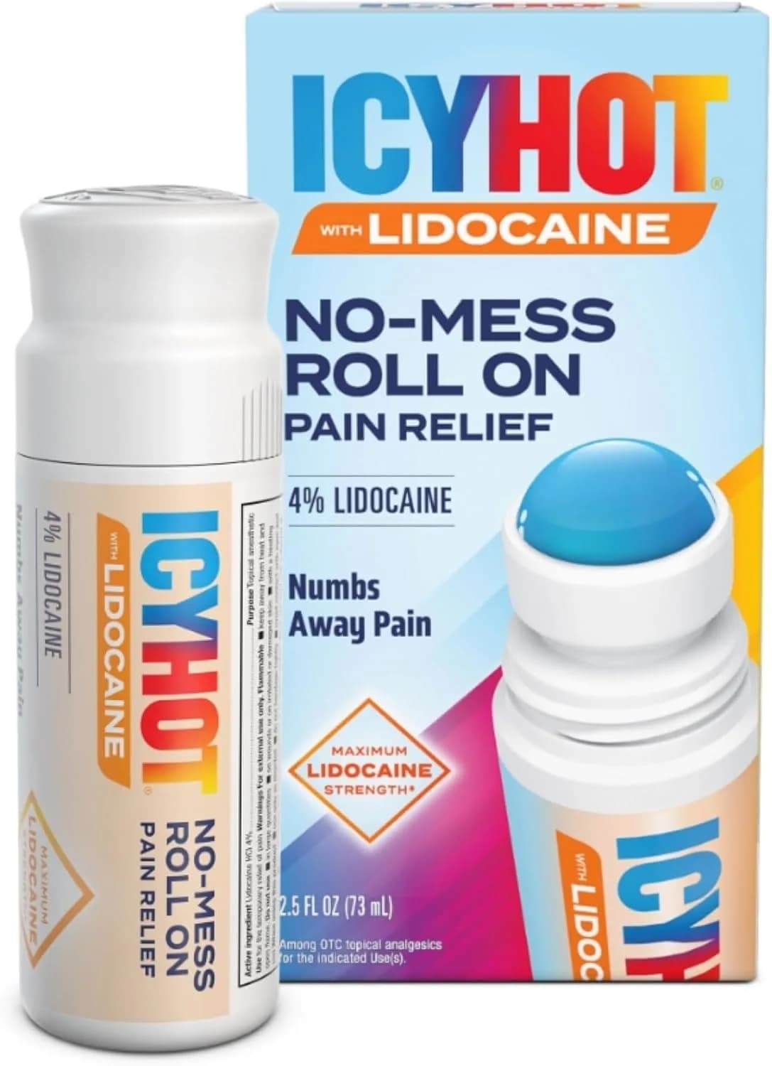 Icy Hot Maximum Strength Lidocaine No-Mess Pain Relief Liquid, No-Mess Applicator, 2.5 Ounces