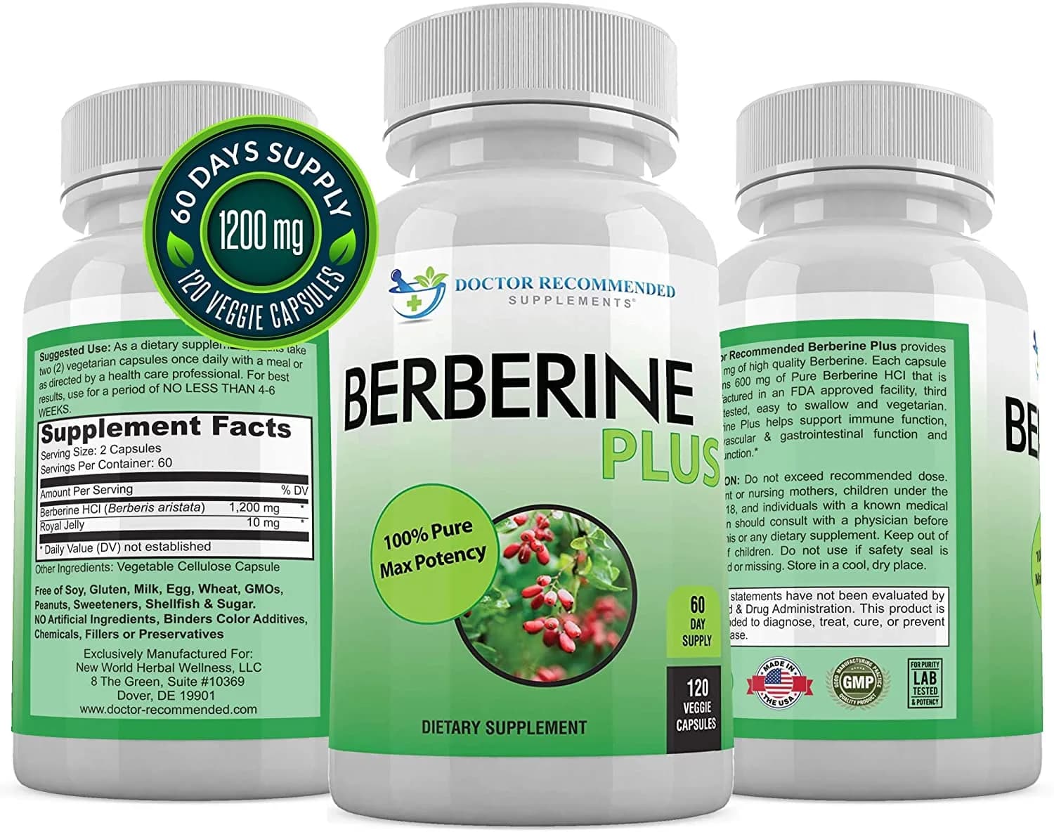 DOCTOR RECOMMENDED Berberine Plus: Natural Blood Sugar & Weight Support | 120 Capsules