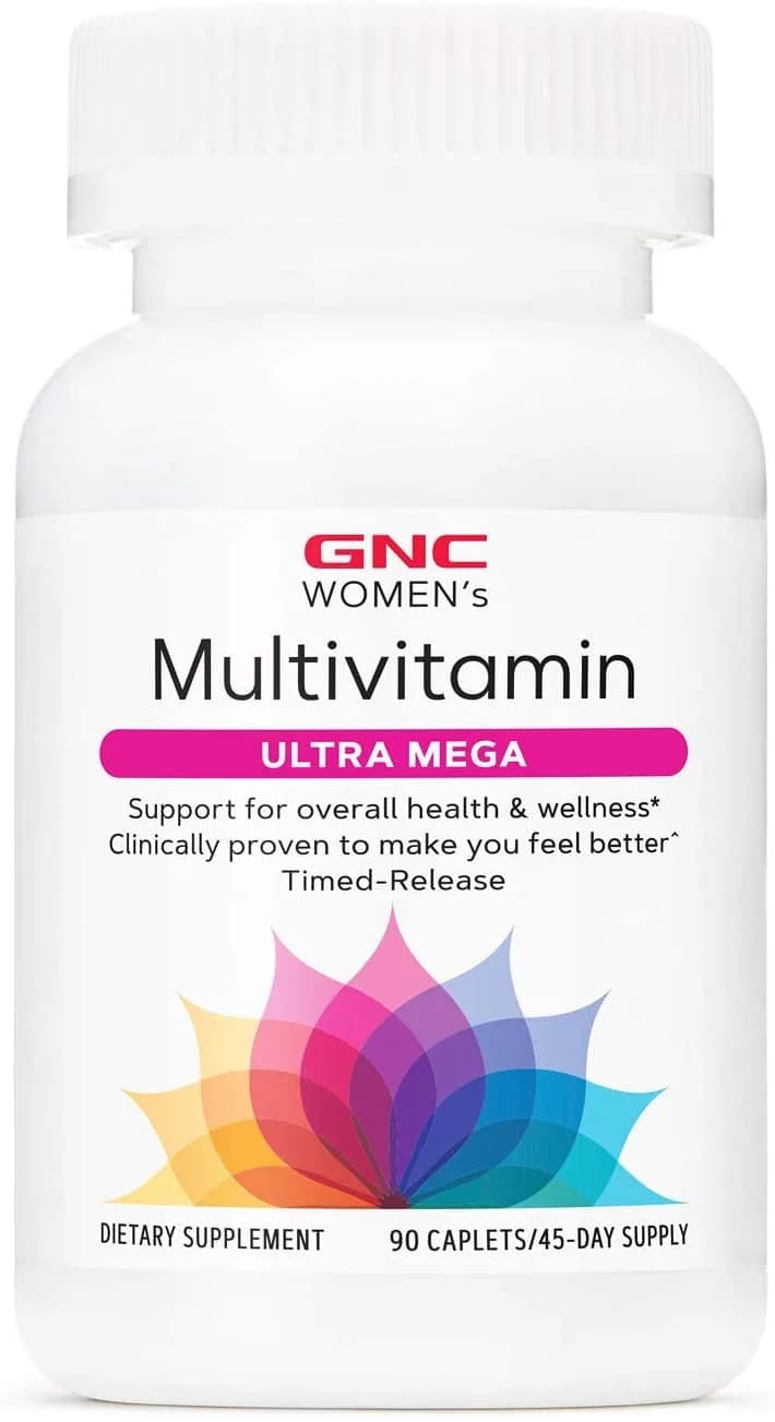 GNC Ultra Mega Multivitamin for Women, 90 Capsules, Supports General Health and Well-being in Women الترا ميجا فيتامينات متعددة لتحسين الصحة العامة للنساء ، 90 كبسولة