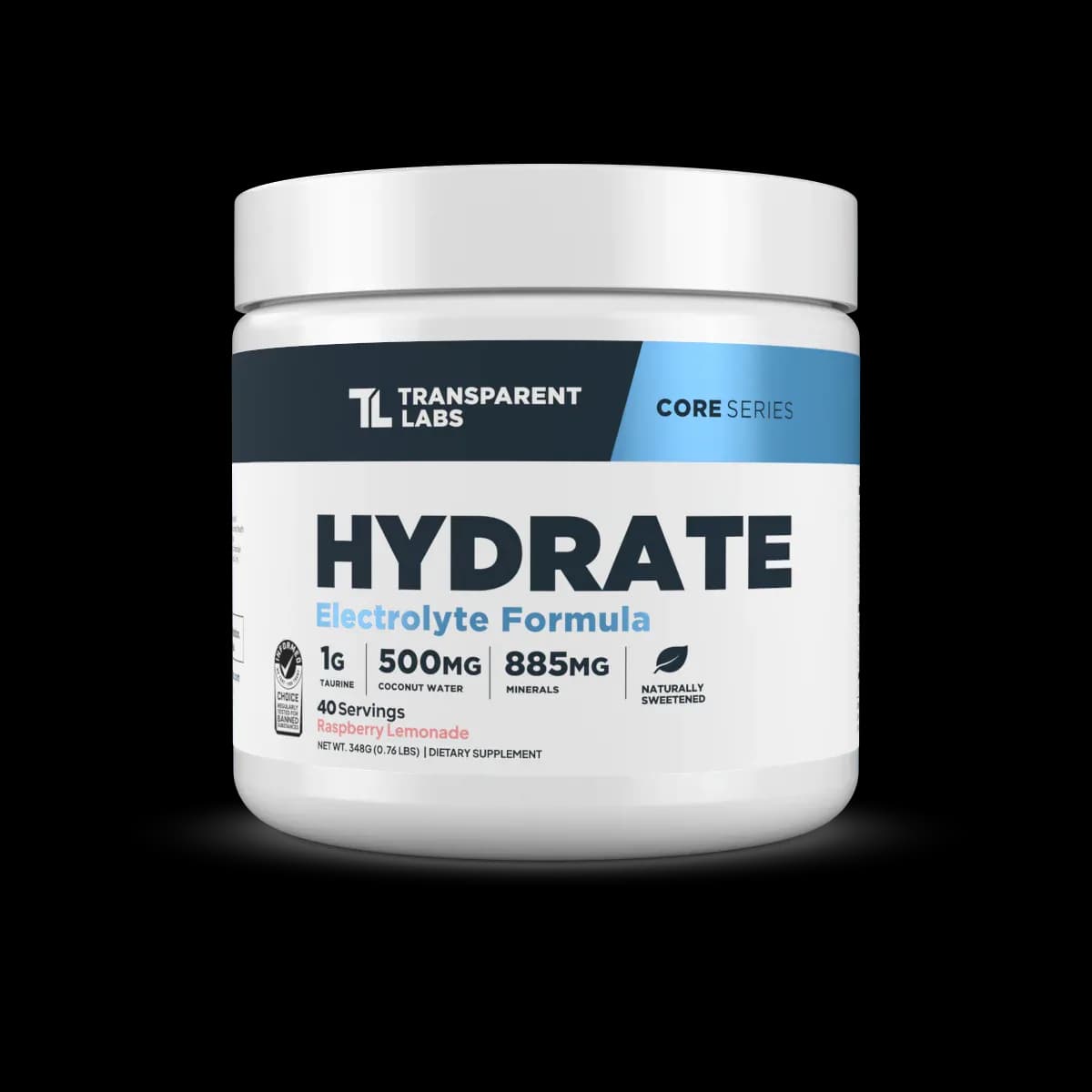 Hydrate Electrolytes Powder For Performance, 40 Servings by Transparent Labs
