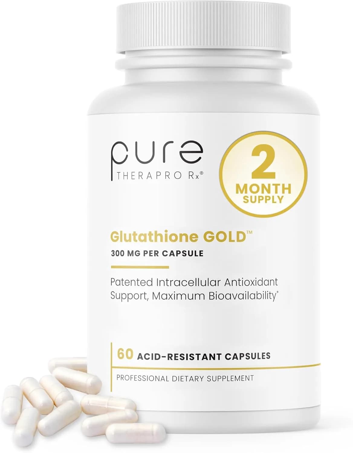 Pure Therapro Rx S-Acetyl Glutathione Gold 300mg PER Capsule | 60 Capsules