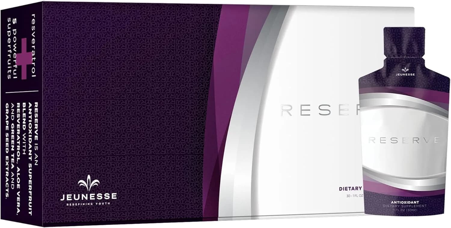 Jeunesse Global Reserve – Antioxidant Fruit Blend Nutritional Supplement- 30 Packets per Box (30ml)