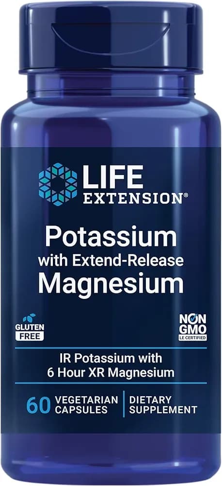 Life Extension Potassium & Magnesium | Blood Pressure & Heart Health Support | 60 Capsules