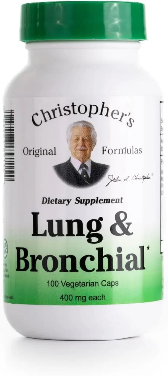 Christopher's Original Formulas Lung & Bronchial Formula Herbal Respiratory Support, 100 Capsules