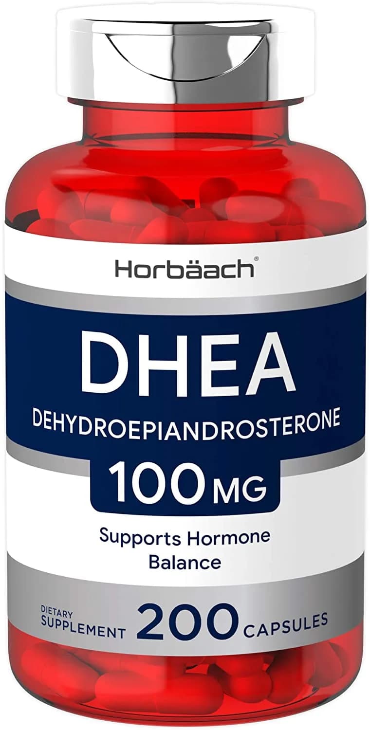 DHEA Non-GMO Gluten Free Supplement DHEA, 100 mg, 200 Capsules by Horbaach