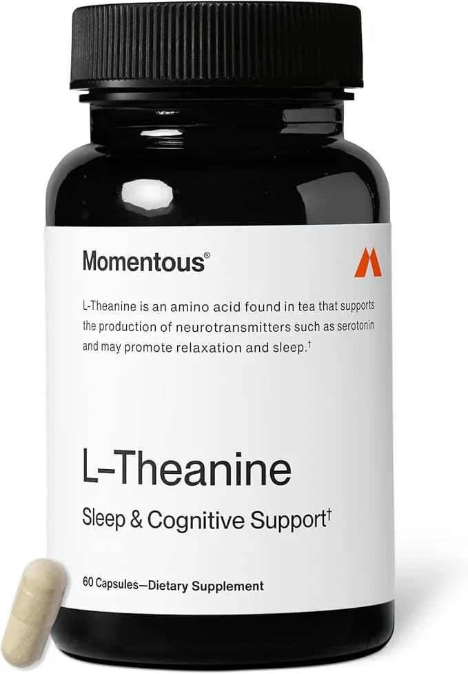 Momentous Momentous L-Theanine 200 mg | Supports Wakeful Relaxation and Focused Calm | 60 Capsules