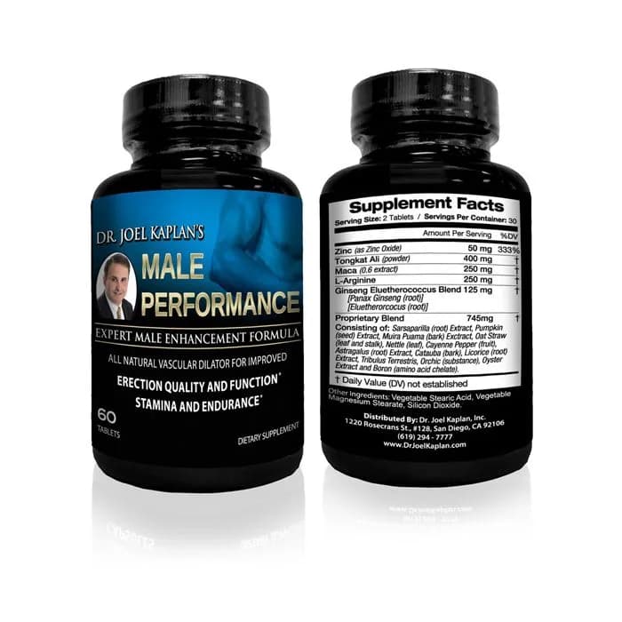 Dr.Joel Kaplan Male Performance (Erection Enhancer - Vascular Dilator)