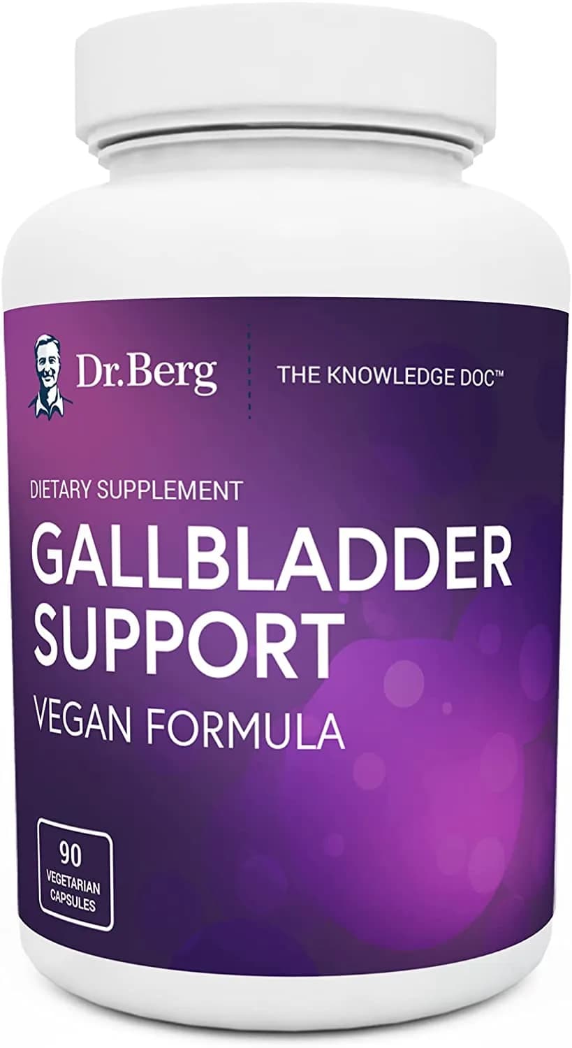 Dr. Berg's Gallbladder Support Supplements, Contains Plant-Based Enzymes for Relief of Bloating, Constipation, and Gas - Better Digestion &Normal Bile Levels - 90 Vegetarian Capsules